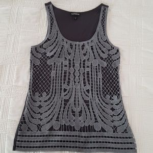 Express sparkle dressy top in grey and silver